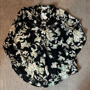 Maurices Black Floral Top